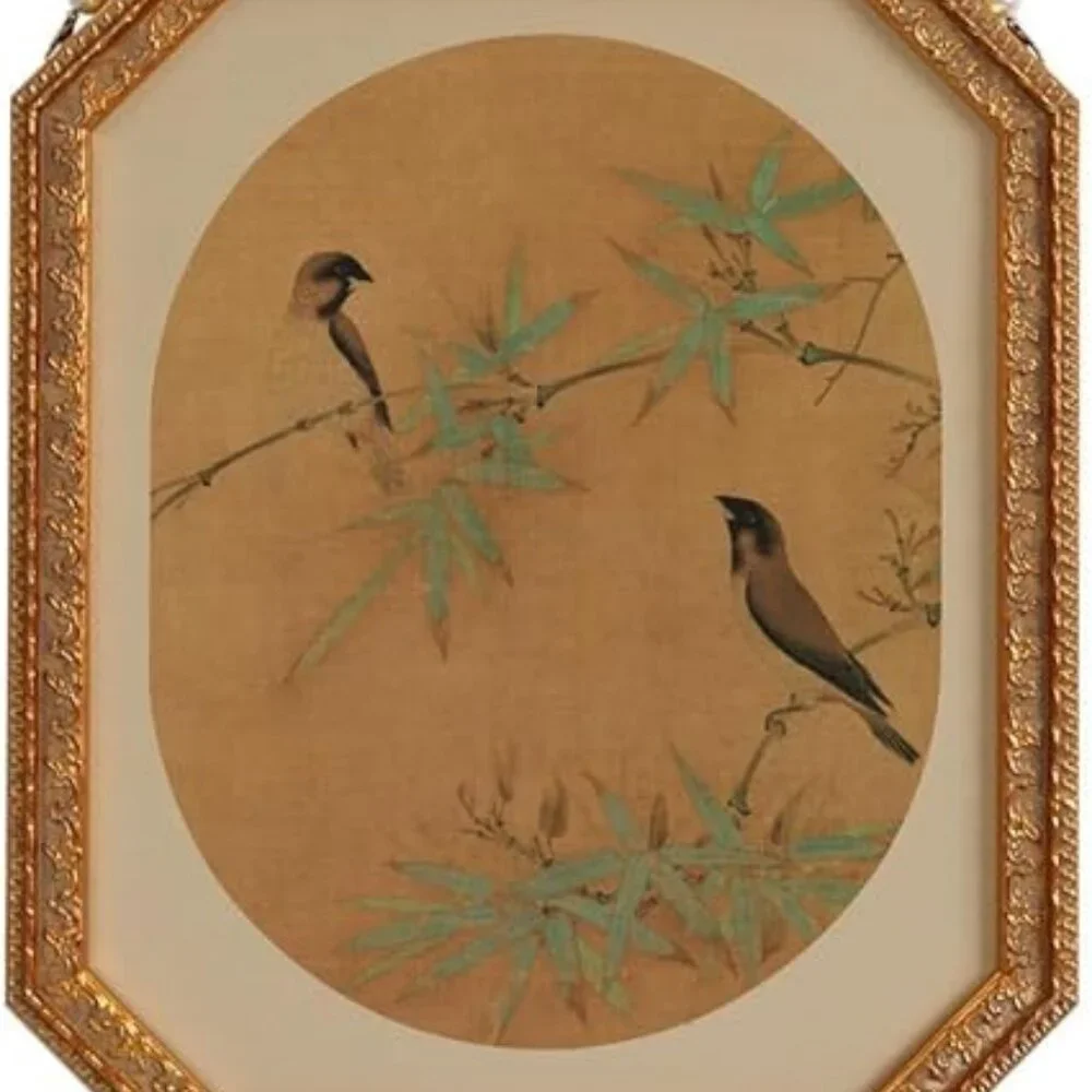 NIB. Framed Fabric Wall Art Painting Repo.